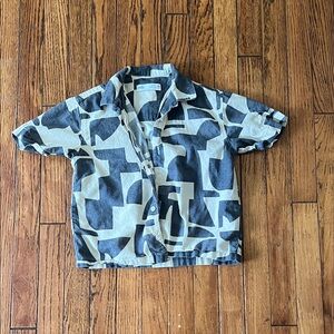 Zara Abstract Patterned Black and Cream Shirt